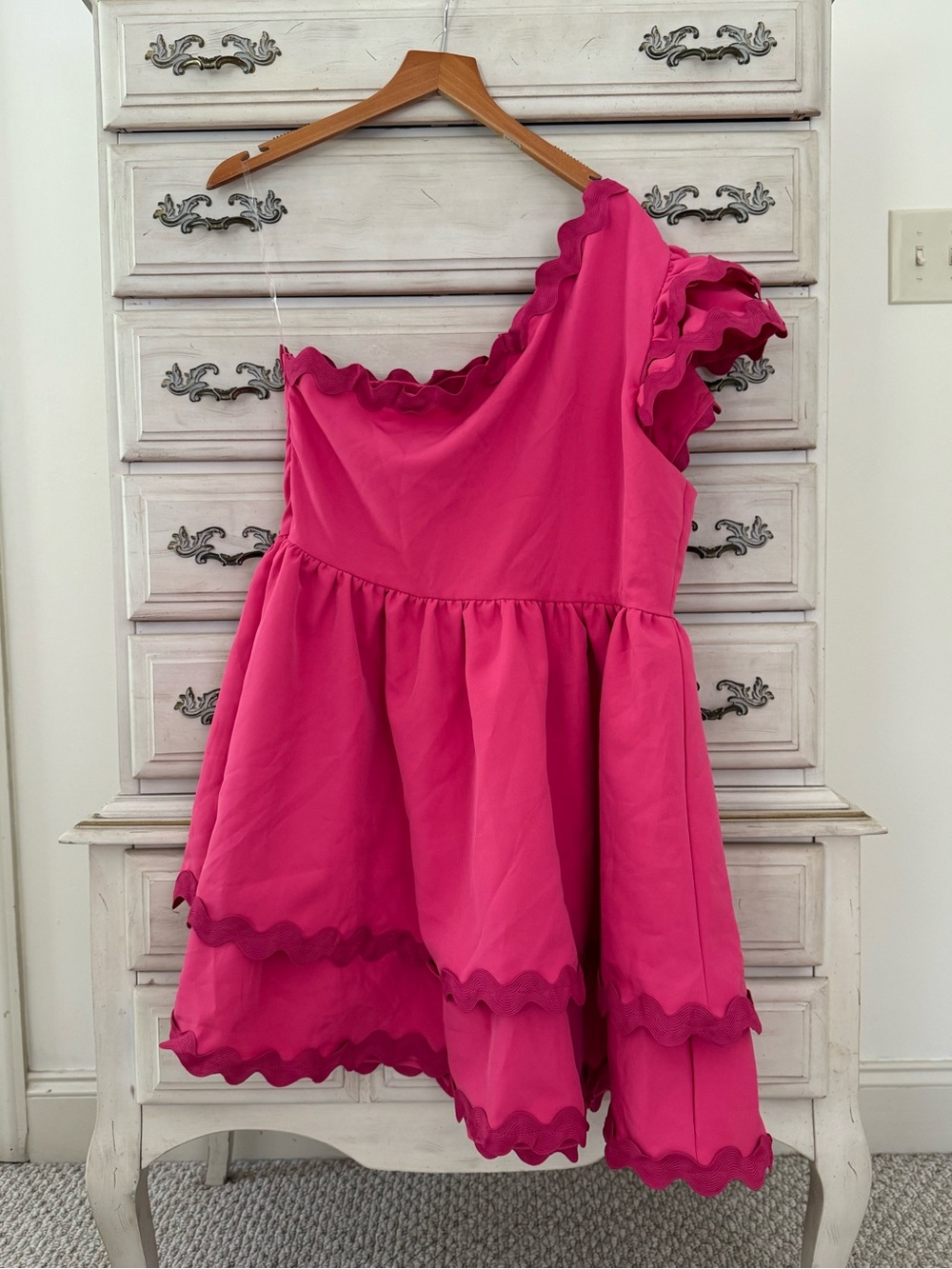 Pink Ric Rac One Shoulder Dress - Picture 4 of 7
